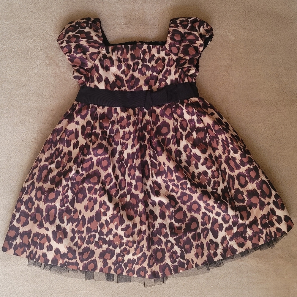 Gap Baby Girl Leopard Print Dress with 2 side Pockets Size 18-24 Months